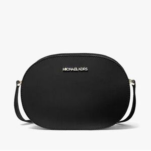 Michael Kors Jet Set Travel Medium Saffiano Leather Crossbody Bag Black